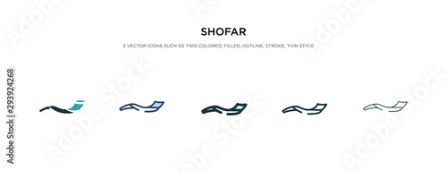shofar icon in different style vector illustration. two colored and black shofar vector icons designed in filled, outline, line and stroke style can be used for web, mobile, ui