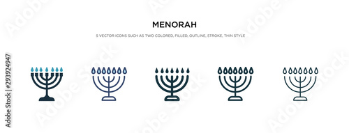 menorah icon in different style vector illustration. two colored and black menorah vector icons designed in filled, outline, line and stroke style can be used for web, mobile, ui