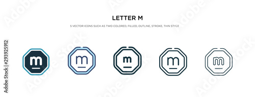 letter m icon in different style vector illustration. two colored and black letter m vector icons designed in filled, outline, line and stroke style can be used for web, mobile, ui