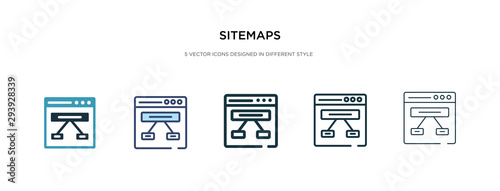 sitemaps icon in different style vector illustration. two colored and black sitemaps vector icons designed in filled, outline, line and stroke style can be used for web, mobile, ui