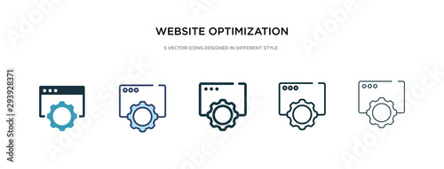 website optimization icon in different style vector illustration. two colored and black website optimization vector icons designed in filled, outline, line and stroke style can be used for web,