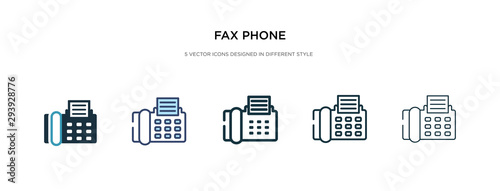 fax phone icon in different style vector illustration. two colored and black fax phone vector icons designed in filled, outline, line and stroke style can be used for web, mobile, ui