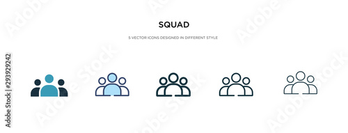 squad icon in different style vector illustration. two colored and black squad vector icons designed in filled, outline, line and stroke style can be used for web, mobile, ui