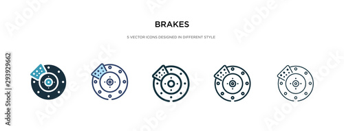 brakes icon in different style vector illustration. two colored and black brakes vector icons designed in filled, outline, line and stroke style can be used for web, mobile, ui