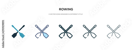 rowing icon in different style vector illustration. two colored and black rowing vector icons designed in filled, outline, line and stroke style can be used for web, mobile, ui