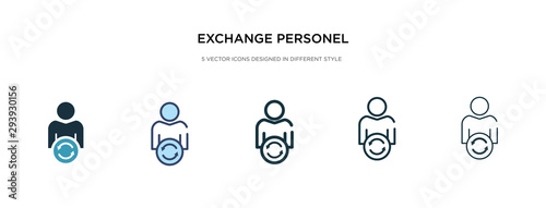 exchange personel icon in different style vector illustration. two colored and black exchange personel vector icons designed in filled, outline, line and stroke style can be used for web, mobile, ui