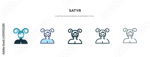satyr icon in different style vector illustration. two colored and black satyr vector icons designed in filled, outline, line and stroke style can be used for web, mobile, ui