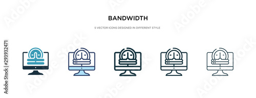 bandwidth icon in different style vector illustration. two colored and black bandwidth vector icons designed in filled, outline, line and stroke style can be used for web, mobile, ui