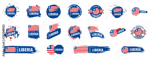 Liberia flag, vector illustration on a white background.