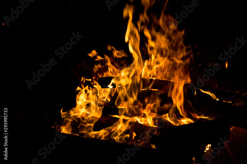 fire on black background