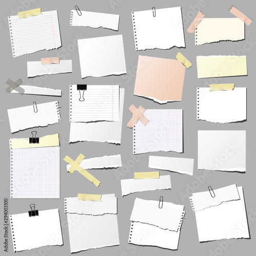 set of note papers, isolated