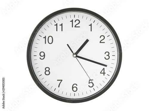 Round clock isolated on white background