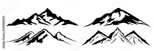 Set mountain ridge with many peaks - stock vector