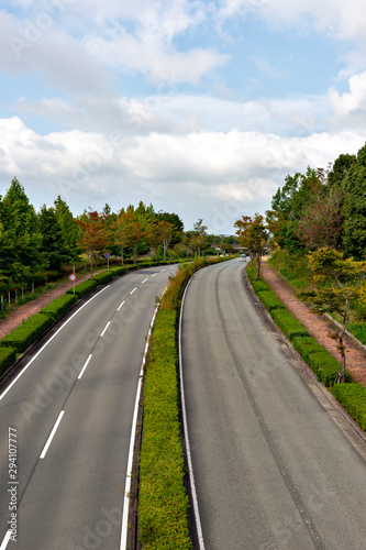 View of route 570 in Sanda city, Hyogo prefecture, Japan