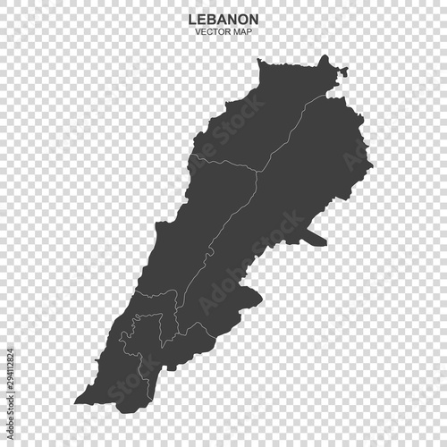 political map of Lebanon isolated on transparent background