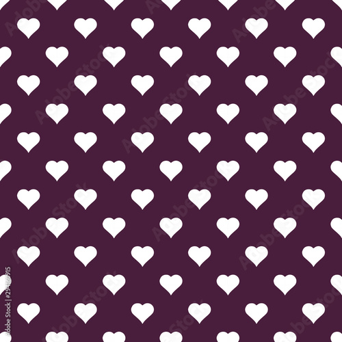 Valentine's purple polka dot heart seamless pattern vector illustration.
