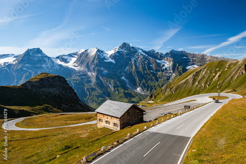 Scenic and Panorami High Alpine Road in Austria Alps