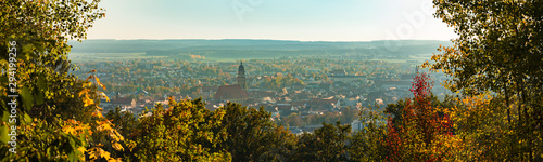 Panoramic view of historic old town Amberg, Germany Bavaria