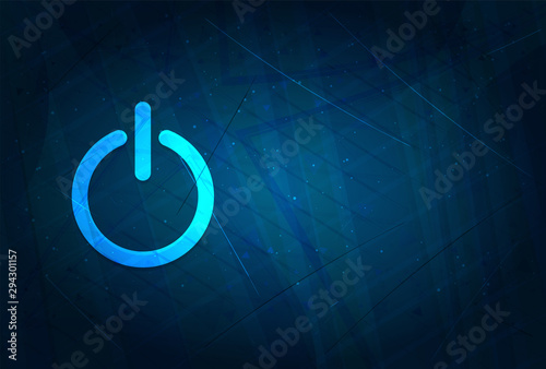 Power icon futuristic digital abstract blue background
