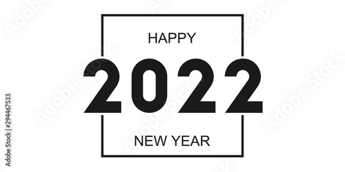 inscription in curved font 2022 on the background. Graphic design with the words happy new year. Vector illustration