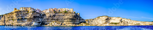 coastline and old town of bonifacio on corsica