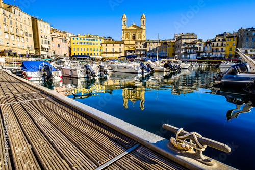 old town and harbor of bastia on corsica