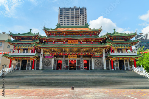Awesome view of colorful facade of Sanfeng Temple, Kaohsiung