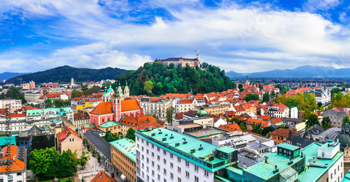 Beautiful cities of Europe - charming Ljubljana, capital of Slovenia