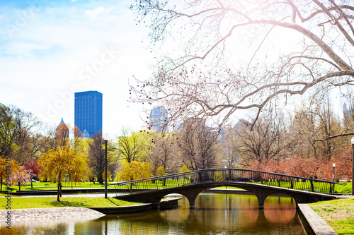 Bridge in West Park - Lake Elizabeth at spring