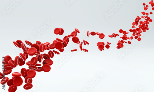 Red blood cells flowing through artery.