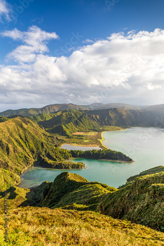 Morning sun in Lagoa do Fogo, Sao Miguel, Azores, Portugal