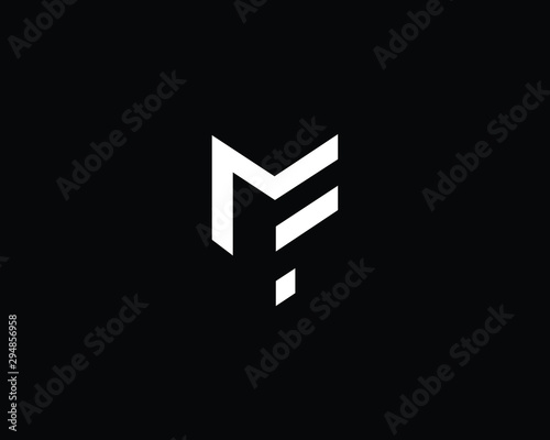 Trendy and Minimalist Letter MF Logo Design in Black and White Color , Initial Based Alphabet Icon Logo