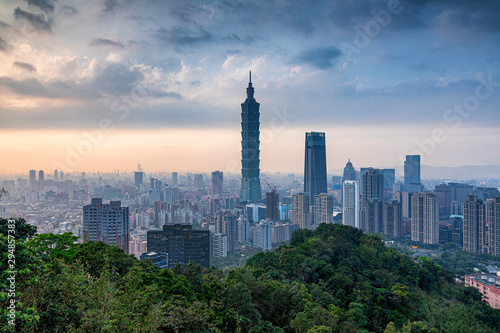 台湾・台北市 象山から望む台北市の風景