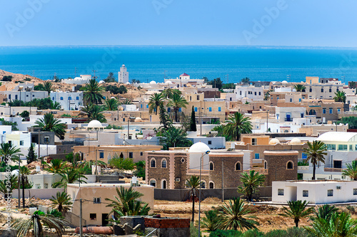 Tunisia. Djerba island. Guellala village with the mediterranean sea in a background