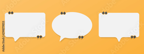 Set of speech bubble quote icons. Flat vector design