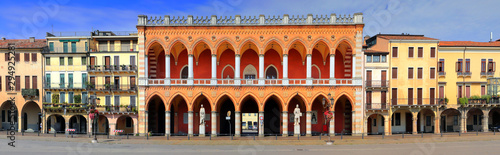 view on Loggia Amulea in prato della valle square in padua city in italy 