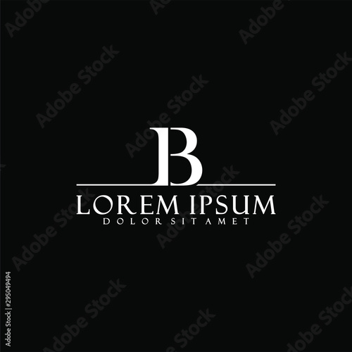 Letter B or 13 logo template with vintage concept in flat design monogram illustration
