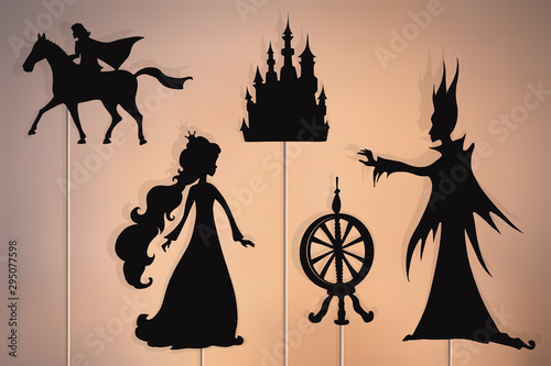 Sleeping Beauty storytelling, shadow puppets.