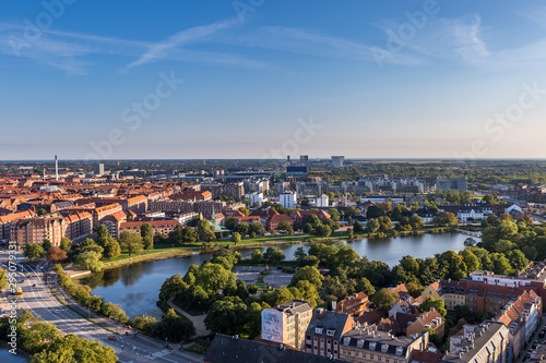 Panorama of Aerial View of Copenhagen in Summer, Denmark, Europe