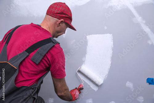 painter man at work with a roller