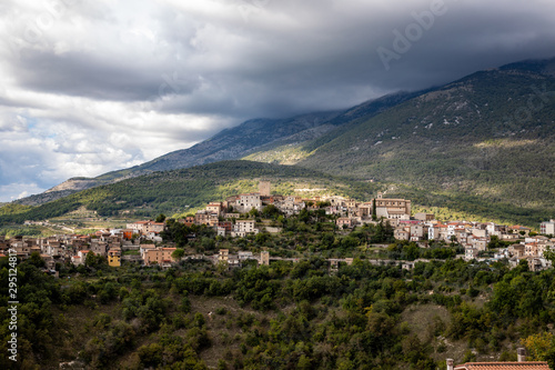 Landscape of Campoli Appennino. A little village of Abruzzo, Lazio and Molise National Park, Italy