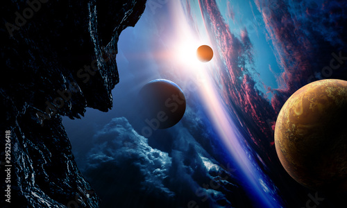 Abstract planets and space background