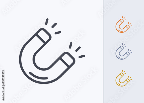 Horseshoe Magnet - Pastel Stroke Icons