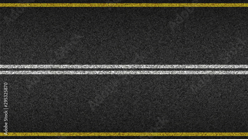 Asphalt highway textured vector background. Paved road with a dividing stripes