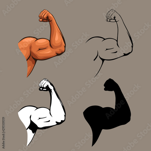 human hands biceps design set