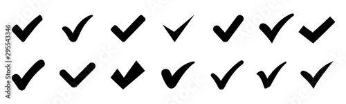 Approval check icon isolated, set quality sign, tick – vector for stock