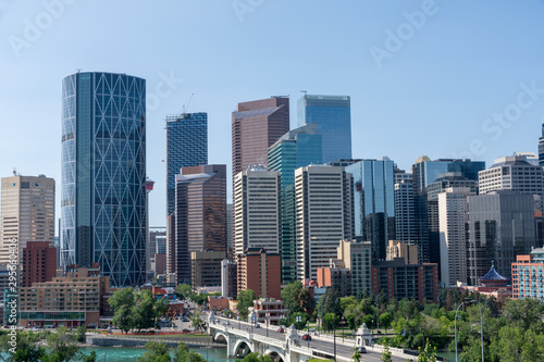 Calgary, Canada - July 31, 2019: View of downtown from Crescent Heights