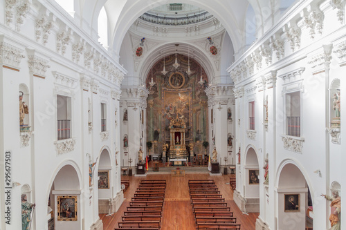 TOLEDO, SPAIN - OCTOBER 23, 2017: Interior of Jesuit Church (San Ildefonso) in Toledo, Spain