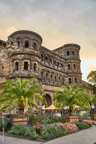 Famous roman "Porta Nigra" - The black City Gate of Trier in Germany