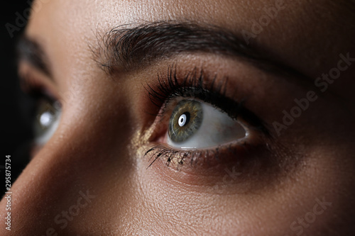 Amazing female green and grey coloured eye